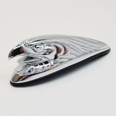 Chrome Eagle Spirit Front Fender Ornament with Rubber Gasket & Mounting Hardware for MOST Harley Motorcycle Front Fenders and other Motorcycles - “Live to Ride, Ride to Live” - Replaces HD# 91569-89
