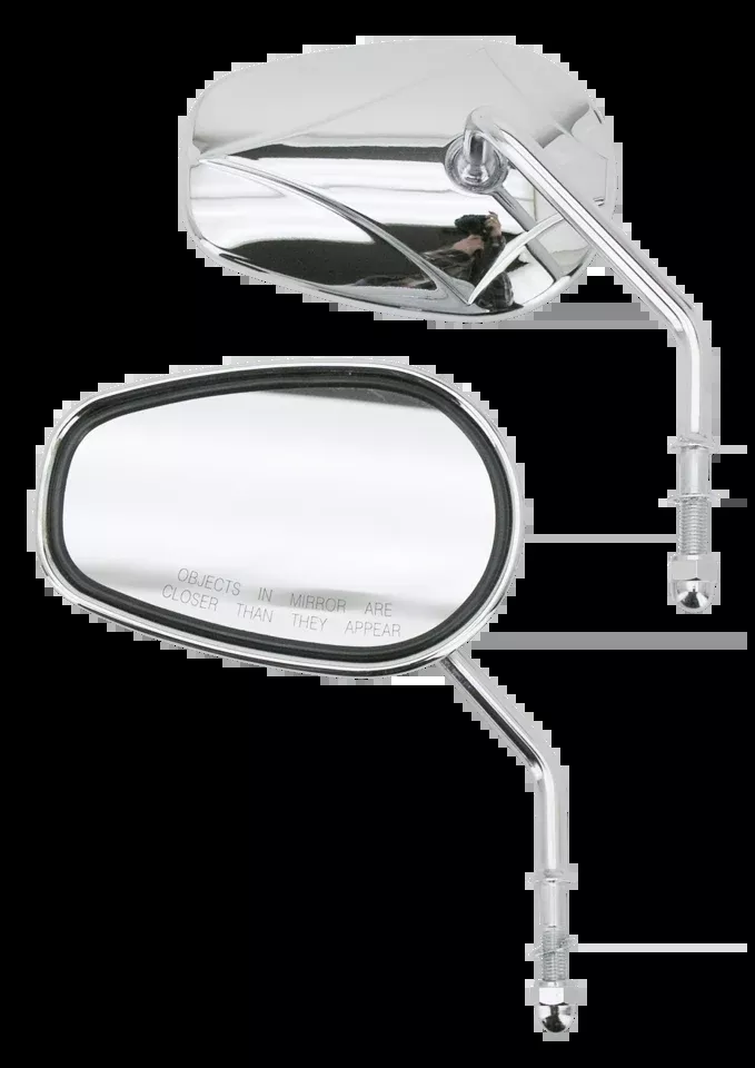 Chrome Rearview Mirror with Diamond Logo for Harley Davidson