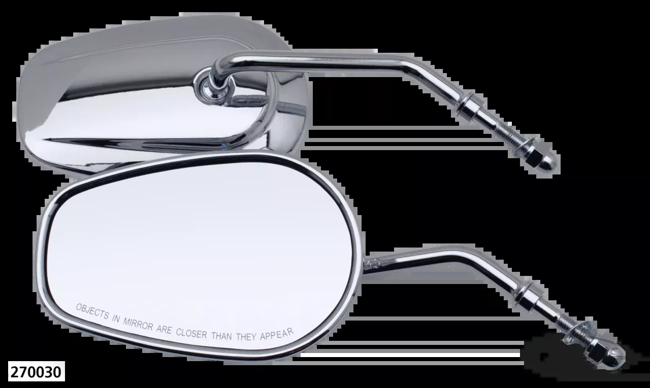 Chrome Tapered Rearview Mirrors, 4" Stem for Harley-Davidson