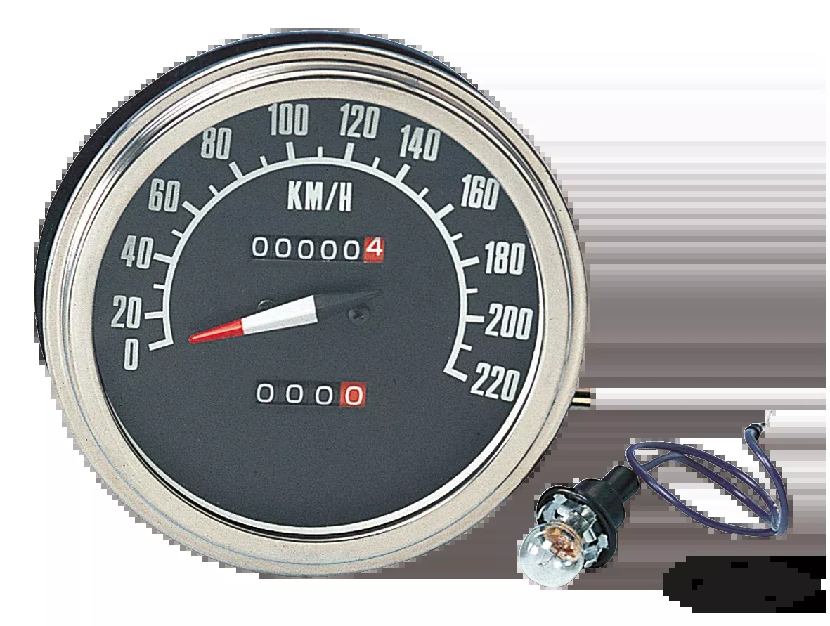 Classic Style KPH Speedometer Black Face 2 for Harley-Davidson