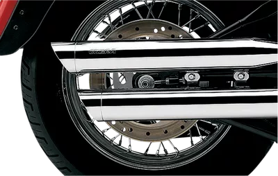 COBRA Chrome 3" Slashcut Slip-On Mufflers for 2000-2006 Harley-Davidson Fat Boy FLSTF and Deuce FXSTD - 6000