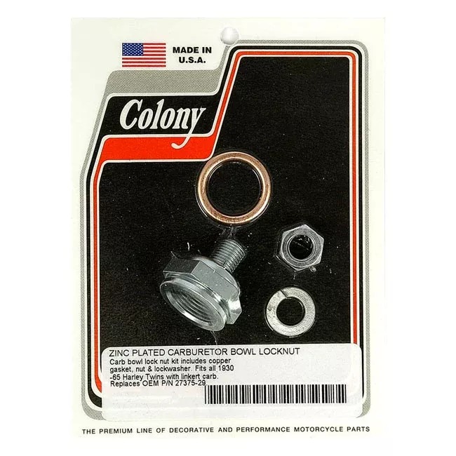 Colony Linkert Carburetor Bowl Locknut Kit for Harley-Davidson