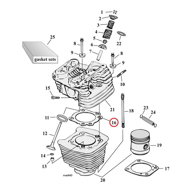 Cometic Cyl Head Gasket Mls 3-5/8 Inch For Harley-Davidson