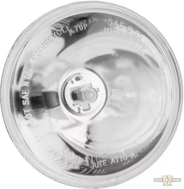 Curved 4 1/2" Spotlight Insert Chrome Clear For Harley-Davidson