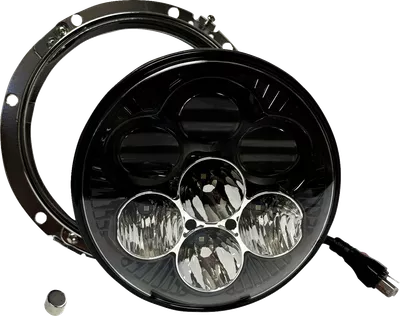 CUSTOM DYNAMICS Shark Demon LED Headlight w/ Color Changing Background for ALL 1994-2013 Harley-Davidson FLH touring models & 1984-2017 FL Softail models w/ 7" Headlight - SD2-7-13