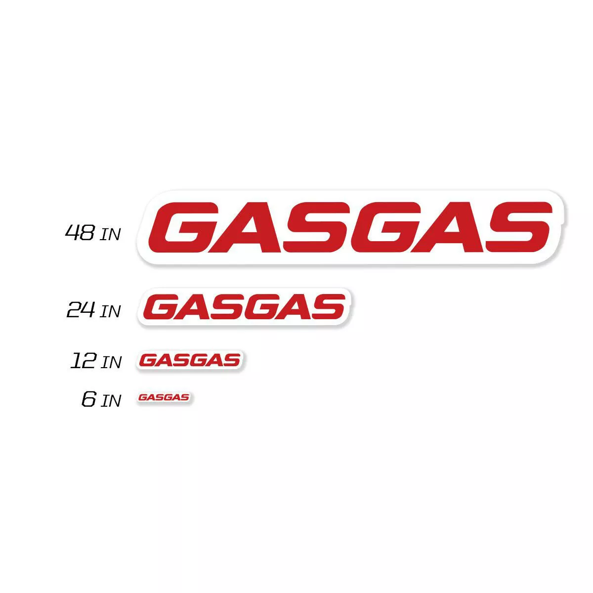 D-COR 6-inch Gasgas Decal 8 Mil - Durable Vinyl Sticker for Equipment and Vehicles