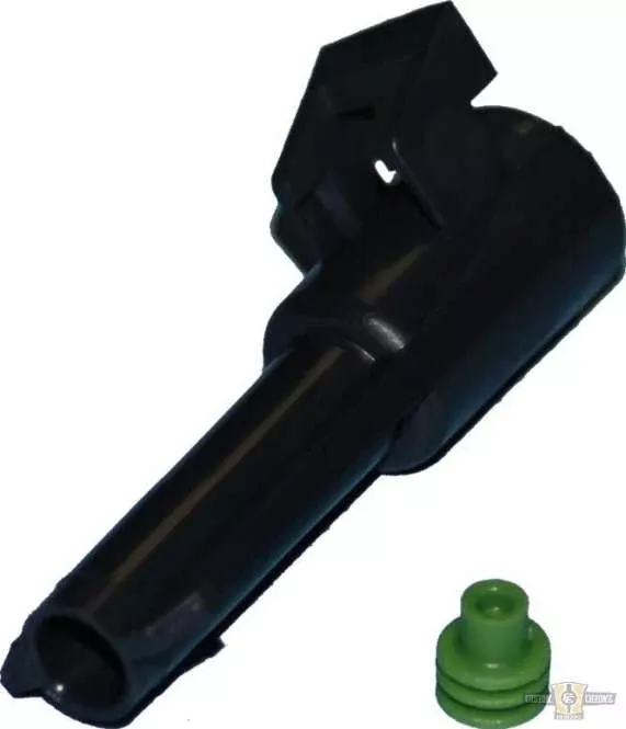Delphi/Packard Weatherpack, 1-Wire Male Connector With Wire Seals Black For Harley-Davidson