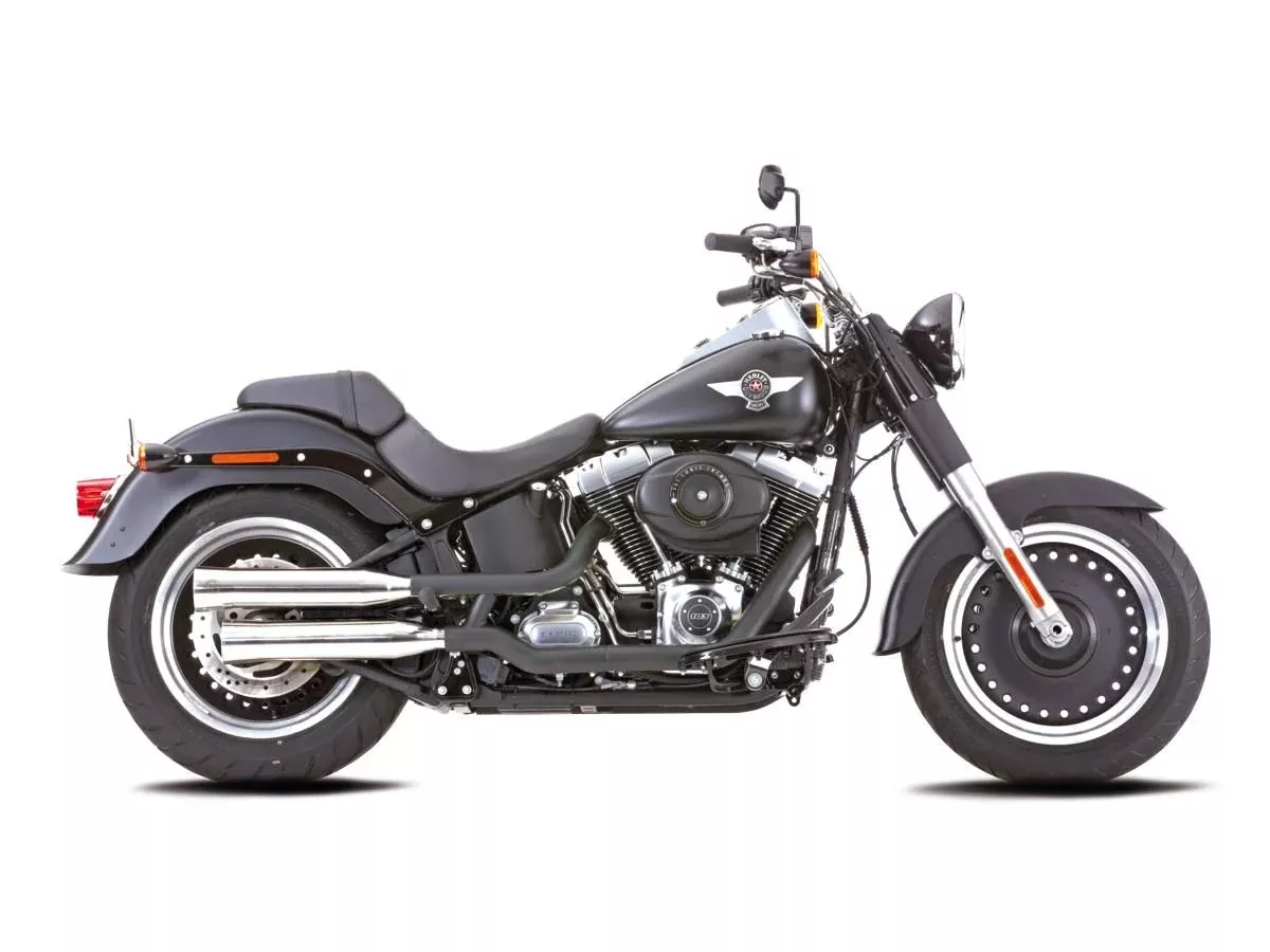 Double Groove Slip-On Muffler Polished For Harley-Davidson ECE