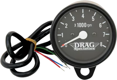 DRAG SPECIALTIES 2.4" Mini Electronic 8000 RPM Tachometer - Black Housing - Black Face 21-6910BNUDS1