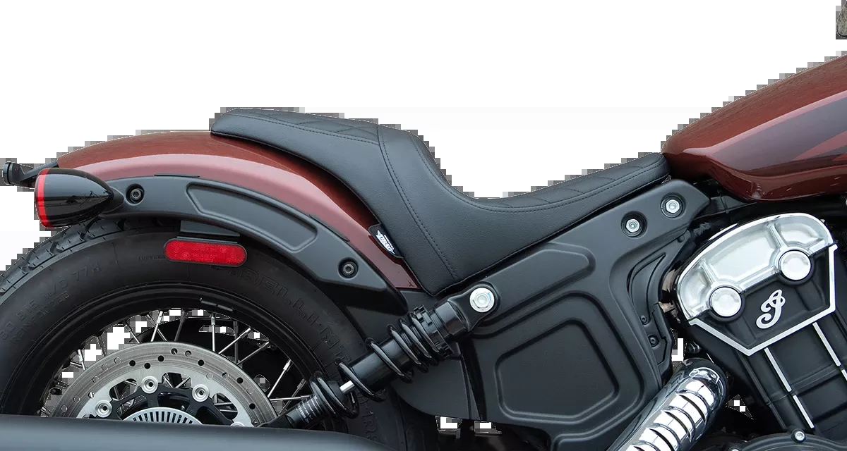 DRAG SPECIALTIES 3/4 Solo Seat - Black - Diamond Stitch - '18-'22 Scout Bobber 0810-2255