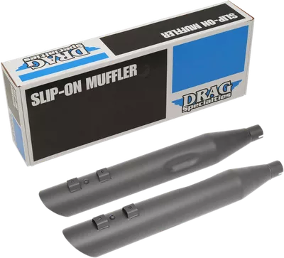 DRAG SPECIALTIES 4" Slashdown Slip-On Mufflers - Black H00966