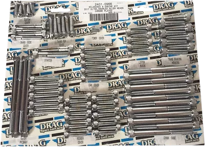 DRAG SPECIALTIES Bolt Kit - Engine - Allen - Chrome - Knurled - M8 MK775