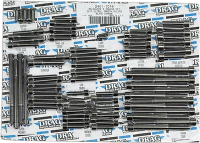 DRAG SPECIALTIES Bolt Kit - Engine - Black/Chrome - Smooth - M8 MK775SBK