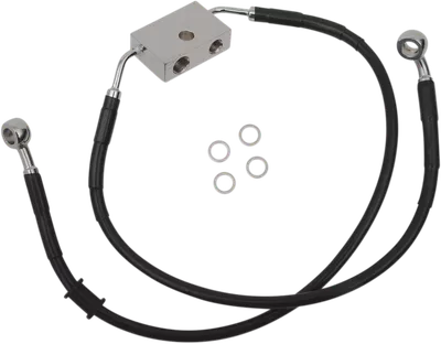 DRAG SPECIALTIES Brake Line - Front - +2" - Black - XL 614743-2BLK
