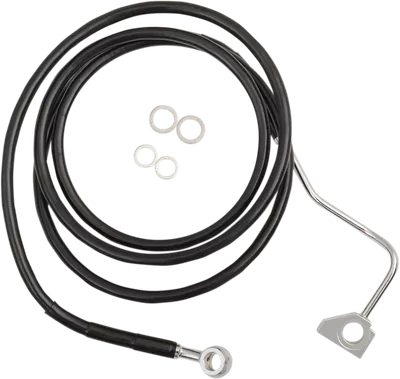 DRAG SPECIALTIES Brake Line - Front - Black - +12" with ABS 614220-12BLK