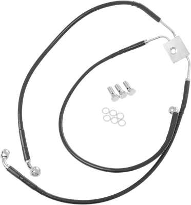 DRAG SPECIALTIES Brake Line - Front - Black - +2" - FXDF '12-'17 612137-2BLK