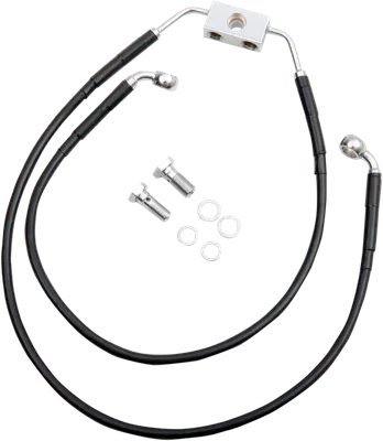 DRAG SPECIALTIES Brake Line - Front - Black - +6"- FXDWG '12-'17 612138-6BLK