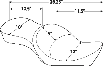 DRAG SPECIALTIES Double Bucket Seat - Double Diamond Stitch - XL '10-'22 0804-0605