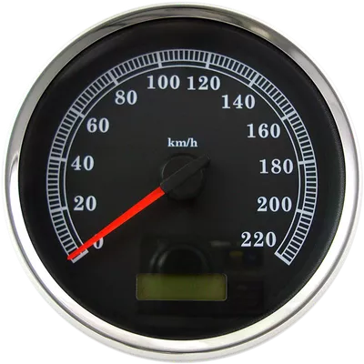 DRAG SPECIALTIES Electronic Speedometer - Black - 220 KPH 83105B