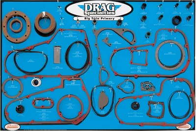 DRAG SPECIALTIES Gasket, Seal, and O-ring Display - '99-'06 Twin-Cam 5-Speed Primaries 9903-0101