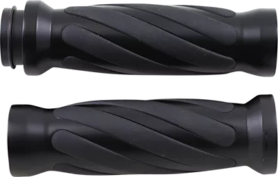 DRAG SPECIALTIES Grips - Twisted - TBW - Matte Black 17-0543MBT