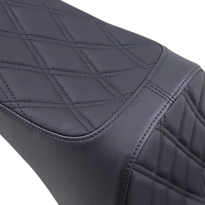DRAG SPECIALTIES Predator III Seat - Double Diamond - Black w/ Black Stitching - Softail '06-'17 08021438