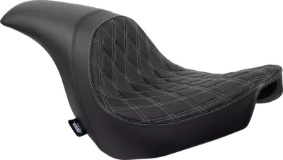 DRAG SPECIALTIES Predator Seat - Double Diamond w/ Silver Sitching - Vinyl - FLSB/FXLR '18-'23 0802-1518