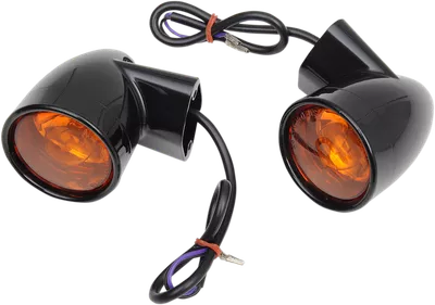 DRAG SPECIALTIES Rear Bullet Turn Signal Lights FLT - Black 12-0224GBR-2