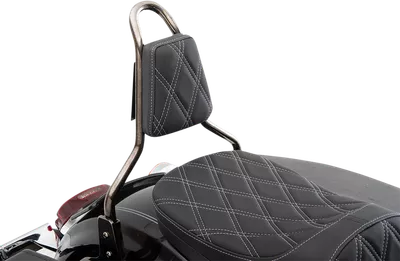 DRAG SPECIALTIES Sissy Bar Pad - Double Diamond - Silver - Tapered 0822-0450