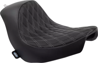 DRAG SPECIALTIES Solo Seat - Double Diamond - Silver Stitching - FL/FX '18-'23 0802-1514