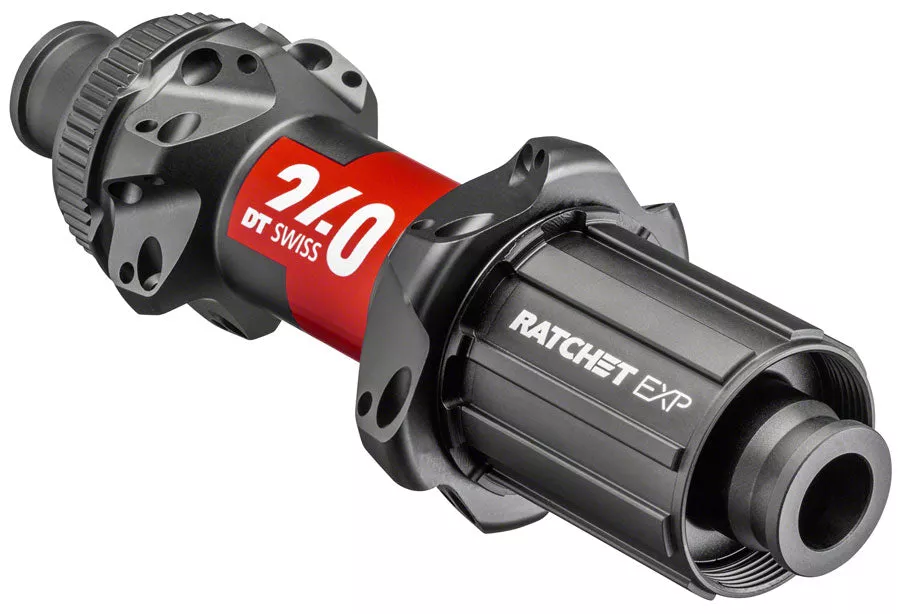 DT Swiss 240 EXP Rear Hub - 12 x 142mm Center-Lock HG 11 Road BLK/Red 24H 36pt Straight Pull