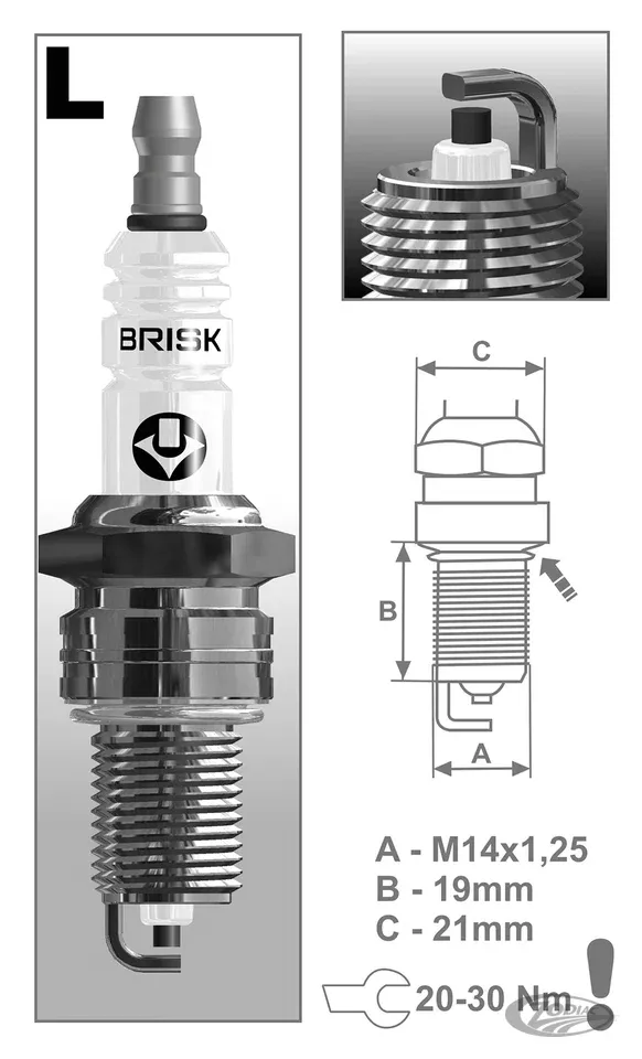 Each Brisk LR17YC-1 Spark plug For Harley-Davidson
