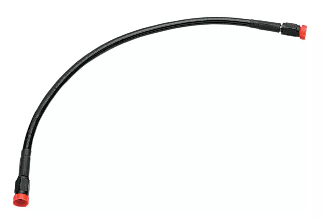 Ebony Black Stainless Steel Universal Brake Line Black Vinyl All Black 46" For Harley-Davidson