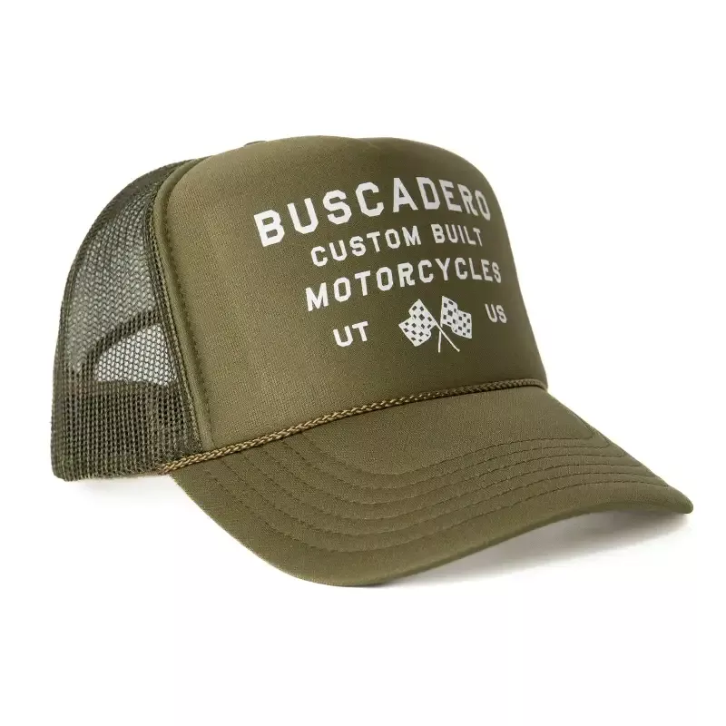 ‘Flags’ Foam Trucker Hat – Olive Drab