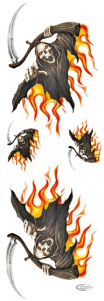 Flaming Reaper decal set for Harley-Davidson