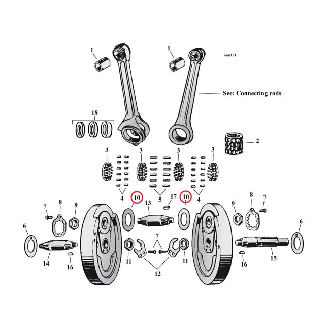 Flywheel Thrust Washers, Steel 0.060" For Harley-Davidson