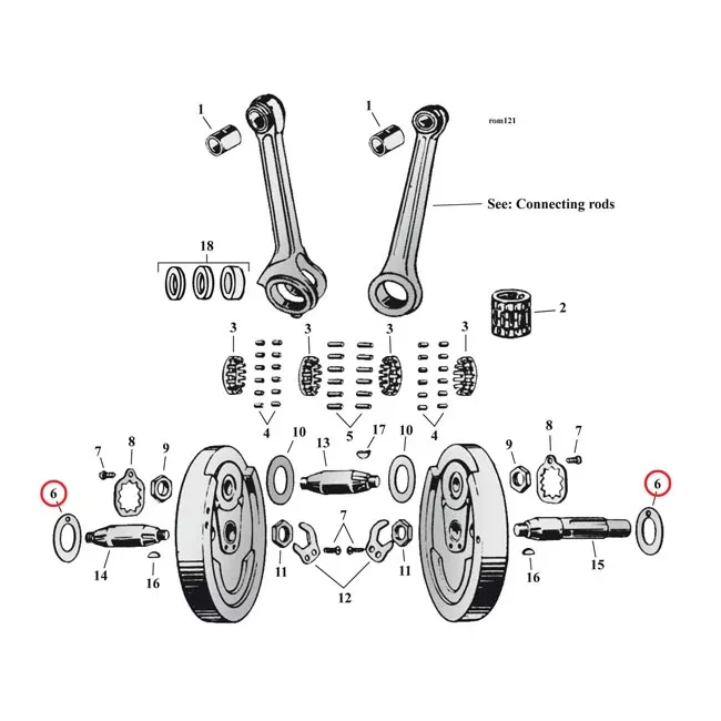 Flywheel Washer Set SV, Std. (OUTSIDE) For Harley-Davidson