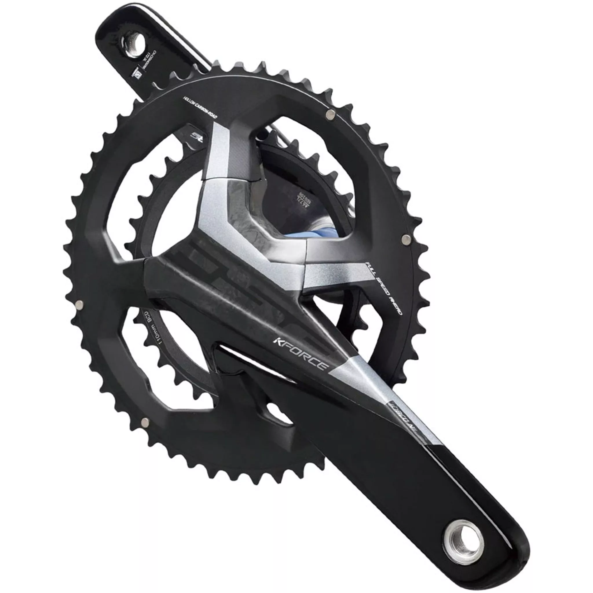 FSA K-Force Crankset, 2x 52/36T Chainrings, 172.5mm Arm Length, 110BCD, 386EVO Spindle Black
