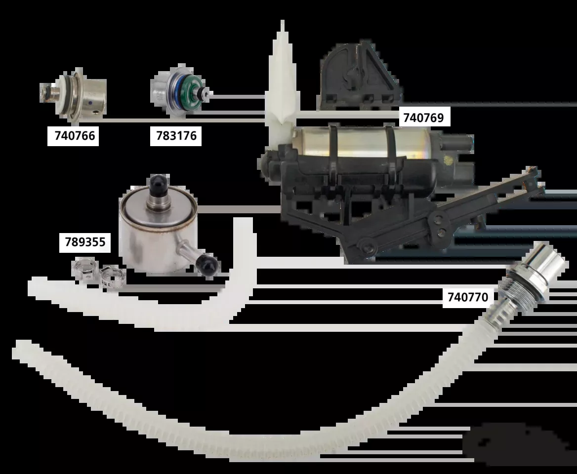 Fuel Filter kit w/clamps, O-ring & Hose For Harley-Davidson