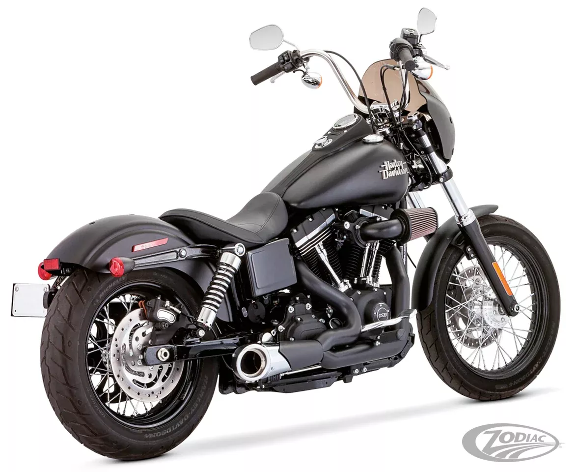 FXD91-05 TURNOUT 2-1 BK/BK (4.5") For Harley-Davidson