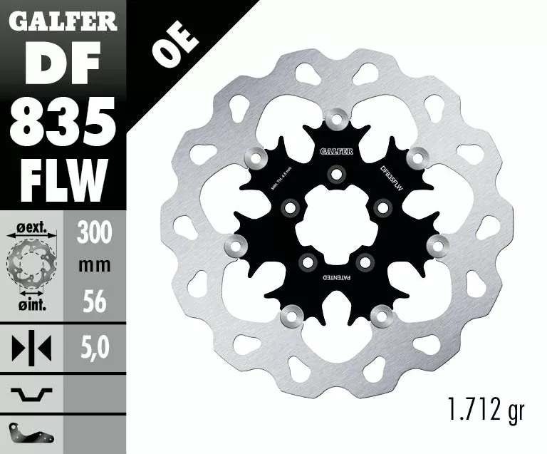 GALFER DF835FLW BRAKE DISC FLOAT WAVE FOR HARLEY-DAVIDSON