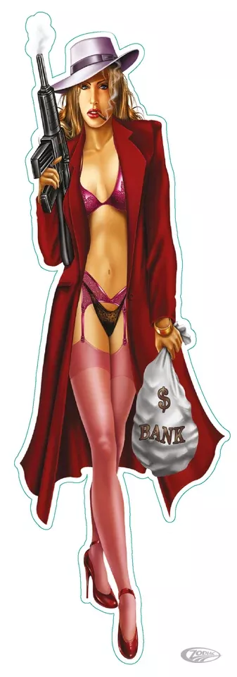 Gangster Babe Decal 2.75"x8.36" For Harley-Davidson