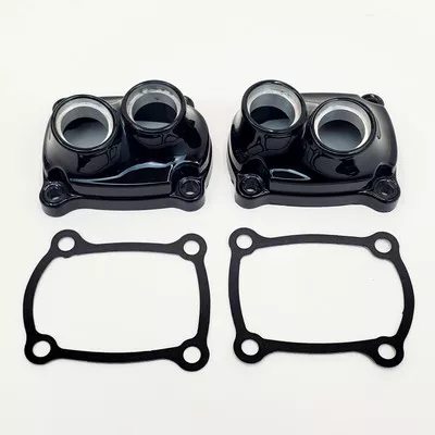 Gloss Black Front & Rear Aluminum M8 Tappet Covers with Gaskets 2017+ Harley Touring Electra Glide, Street Glide, Road Glide, Road King, 2018+ Softail M-Eight: Replaces HD# 25700890, 25700410/25700411