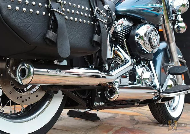 Gun Smooth Slip-On Mufflers, Polished, for Harley-Davidson