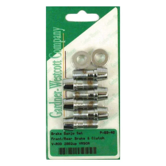 Gw, Banjo Bolt Set (POL. Chrome) For Harley-Davidson