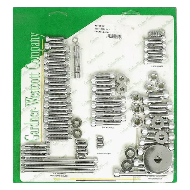 Gw Motor Screw Set, Chrome Allen For Harley-Davidson