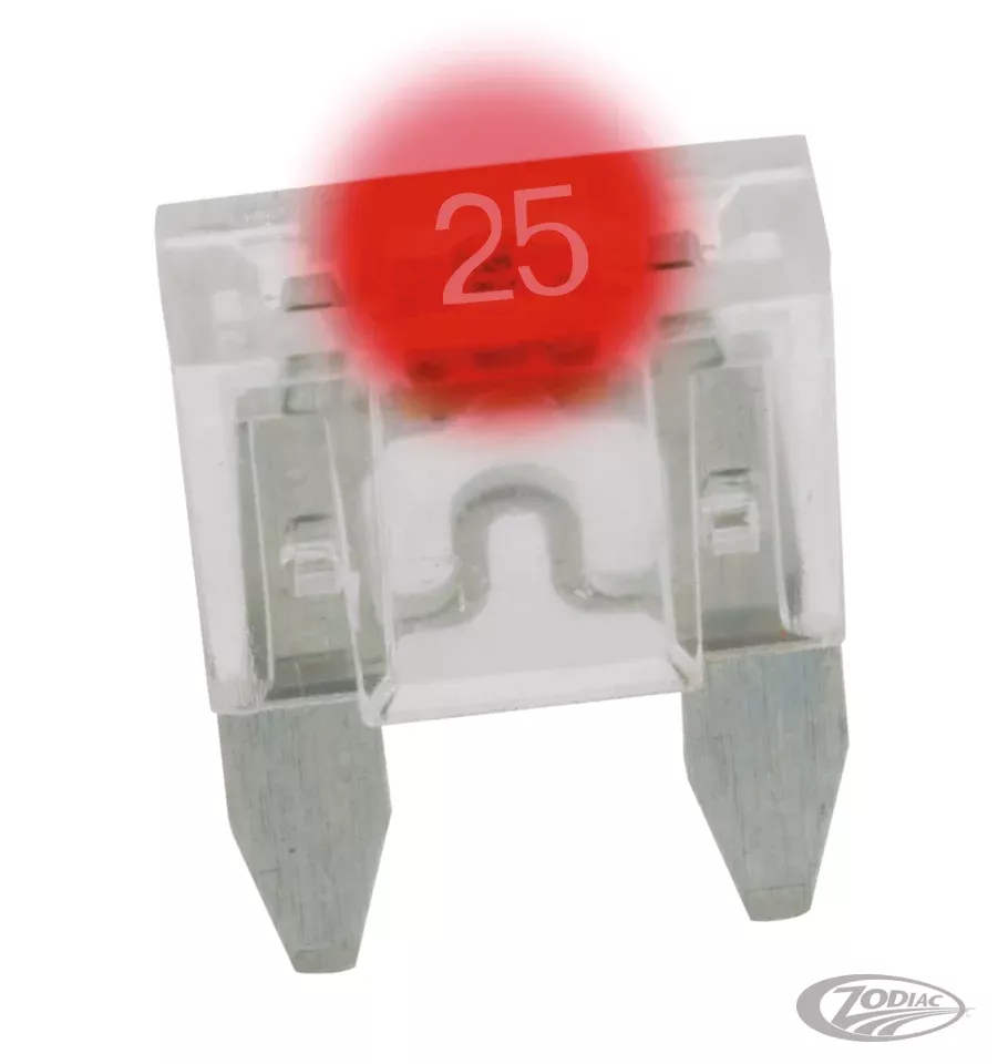 GZP 5-pack Mini LED Detector Fuse Natural 25A For Harley-Davidson
