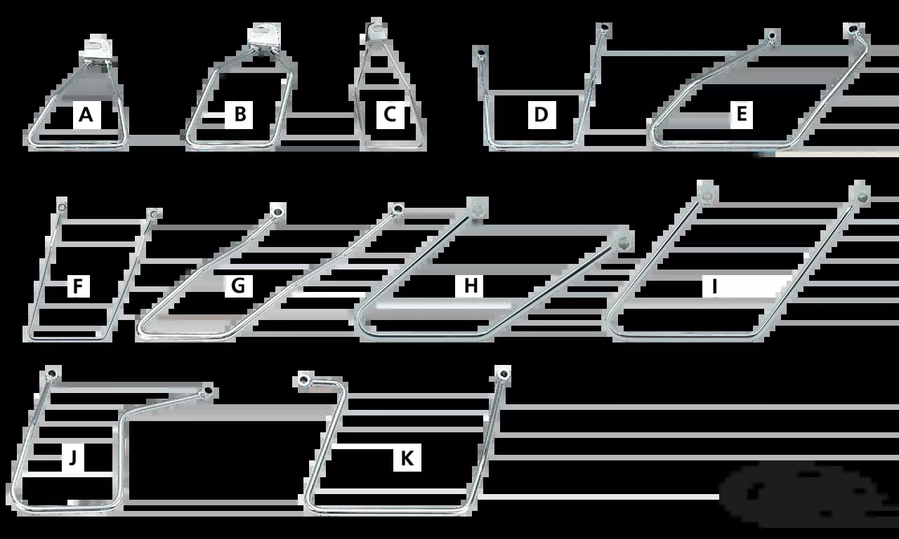 GZP Chrome Saddlebag Supports FLST84-06 For Harley-Davidson