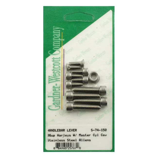 H/Bar Control Screw Kit, SS Allen For Harley-Davidson