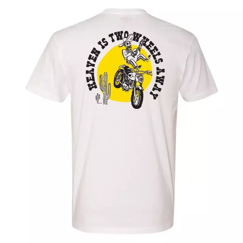 ‘Heaven is Two Wheels’ White Lightweight Soft Tee
